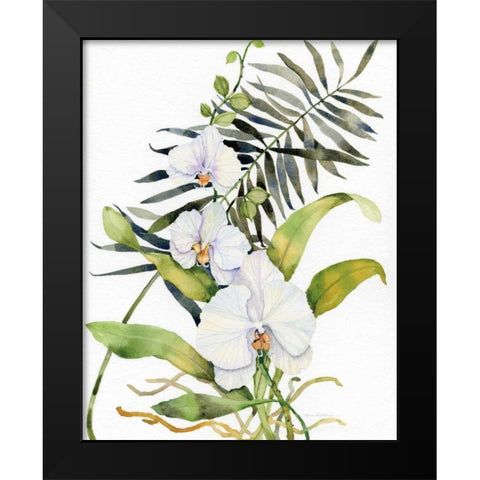 Botanical Phalaenopsis Crop Black Modern Wood Framed Art Print by McKenna, Kathleen Parr
