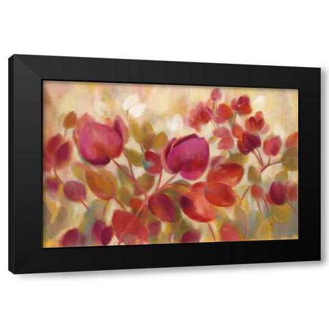 Magenta Tropical Black Modern Wood Framed Art Print by Vassileva, Silvia