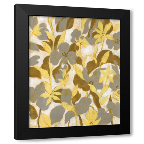 Painted Tropical Screen II Black Modern Wood Framed Art Print with Double Matting by Vassileva, Silvia