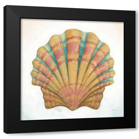 Boardwalk Scallop Black Modern Wood Framed Art Print by DeNeige, Elyse