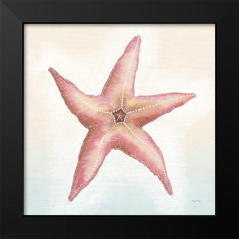 Boardwalk Starfish Black Modern Wood Framed Art Print by DeNeige, Elyse