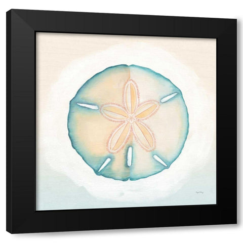 Boardwalk Sand Dollar Black Modern Wood Framed Art Print by DeNeige, Elyse