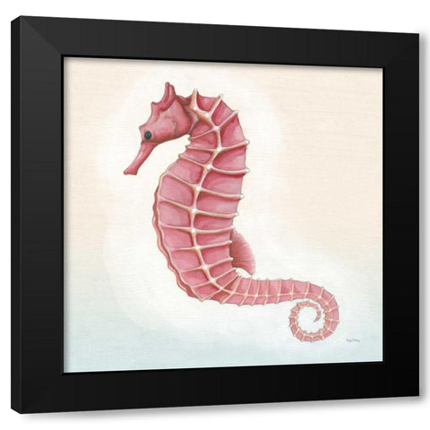 Boardwalk Seahorse Black Modern Wood Framed Art Print with Double Matting by DeNeige, Elyse