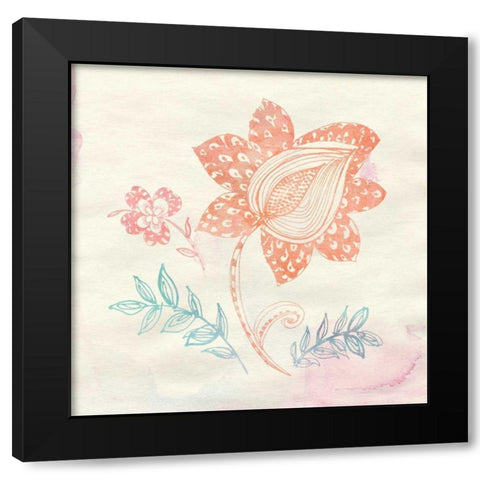 Eastern Boho I Black Modern Wood Framed Art Print by Wild Apple Portfolio