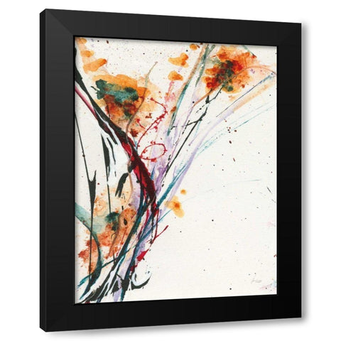 Floral Explosion II Black Modern Wood Framed Art Print with Double Matting by Griggs, Jan