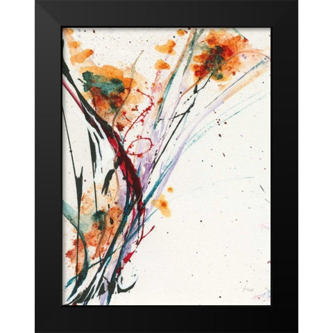 Floral Explosion II Black Modern Wood Framed Art Print by Griggs, Jan