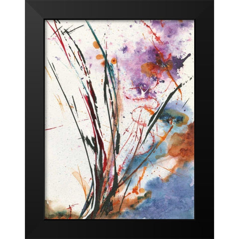 Floral Explosion IV Black Modern Wood Framed Art Print by Griggs, Jan
