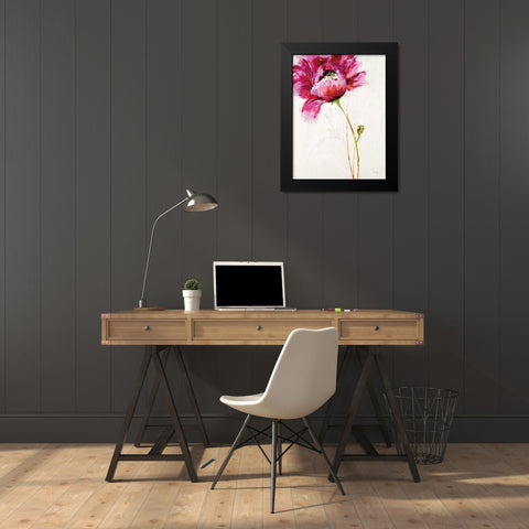 Big Red Blossom Black Modern Wood Framed Art Print by Griggs, Jan