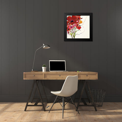 Crazy Daisy Black Modern Wood Framed Art Print by Griggs, Jan