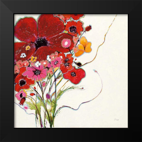 Crazy Daisy Black Modern Wood Framed Art Print by Griggs, Jan