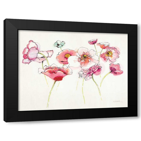 Pink Somniferums Bright II Black Modern Wood Framed Art Print with Double Matting by Novak, Shirley