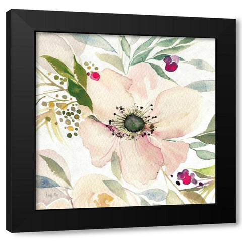 The Joy of White II Black Modern Wood Framed Art Print with Double Matting by Rice, Kristy