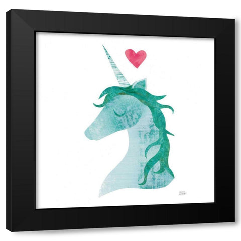 Unicorn Magic II Heart Sq Black Modern Wood Framed Art Print with Double Matting by Averinos, Melissa