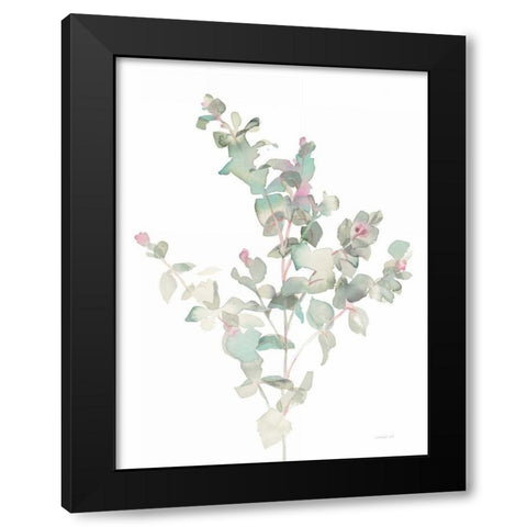 Eucalyptus II White Black Modern Wood Framed Art Print with Double Matting by Nai, Danhui