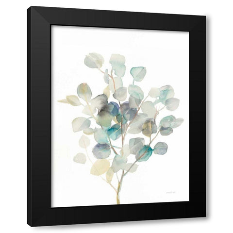 Eucalyptus III White Black Modern Wood Framed Art Print with Double Matting by Nai, Danhui