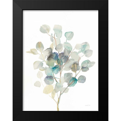 Eucalyptus III White Black Modern Wood Framed Art Print by Nai, Danhui
