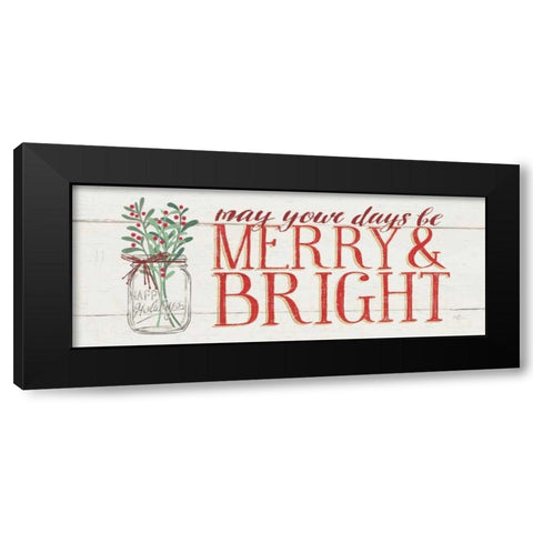 Merry and Bright Black Modern Wood Framed Art Print by Penner, Janelle