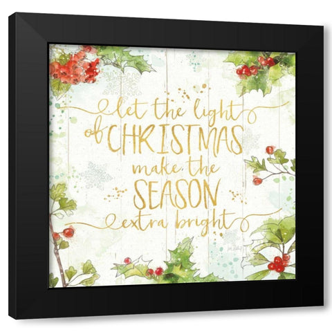 Christmas Sentiments II Gold on Wood Black Modern Wood Framed Art Print with Double Matting by Pertiet, Katie