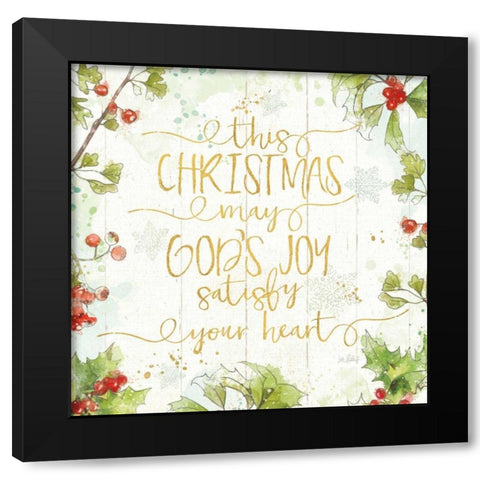 Christmas Sentiments III Gold on Wood Black Modern Wood Framed Art Print with Double Matting by Pertiet, Katie