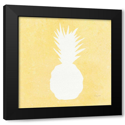 Tropical Fun Pineapple Silhouette II Black Modern Wood Framed Art Print by Prahl, Courtney