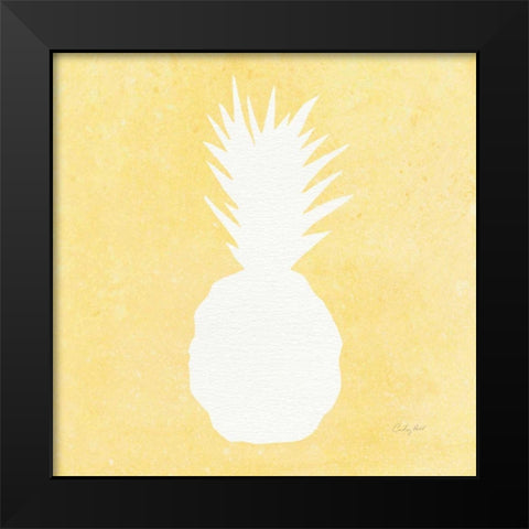 Tropical Fun Pineapple Silhouette II Black Modern Wood Framed Art Print by Prahl, Courtney