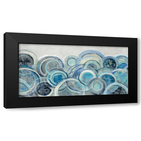 Variation Blue Grey Crop Black Modern Wood Framed Art Print by Vassileva, Silvia