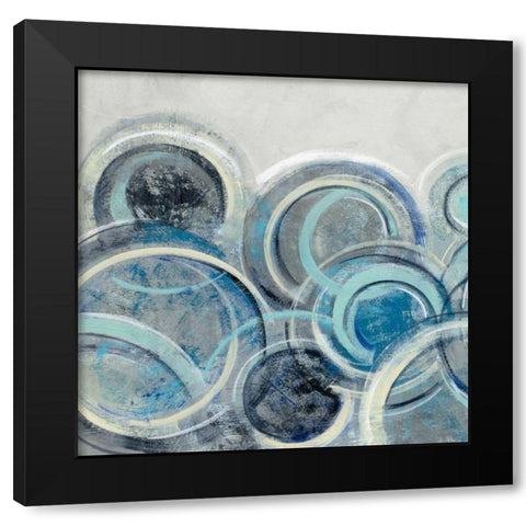 Variation Blue Grey II Black Modern Wood Framed Art Print by Vassileva, Silvia