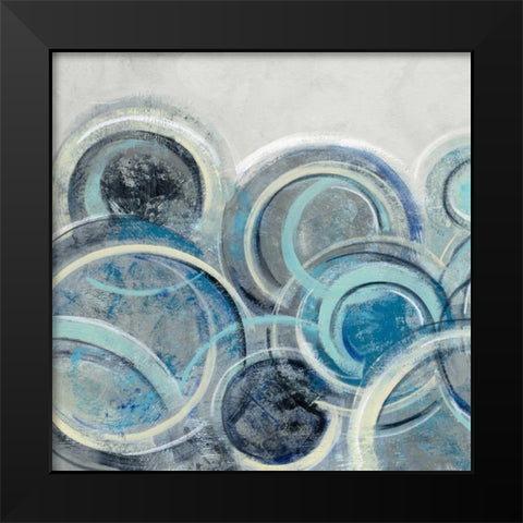 Variation Blue Grey II Black Modern Wood Framed Art Print by Vassileva, Silvia