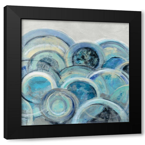 Variation Blue Grey III Black Modern Wood Framed Art Print by Vassileva, Silvia