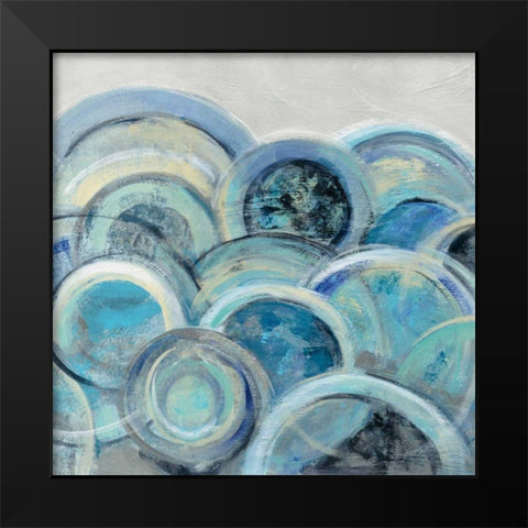 Variation Blue Grey III Black Modern Wood Framed Art Print by Vassileva, Silvia
