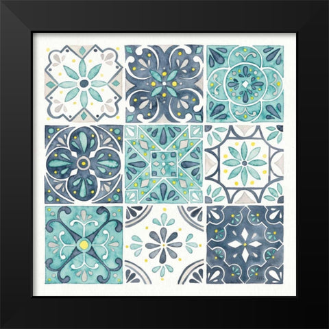 Garden Getaway Pattern I Black Modern Wood Framed Art Print by Marshall, Laura