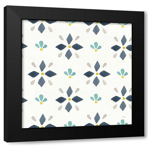Garden Getaway Pattern VA Black Modern Wood Framed Art Print by Marshall, Laura