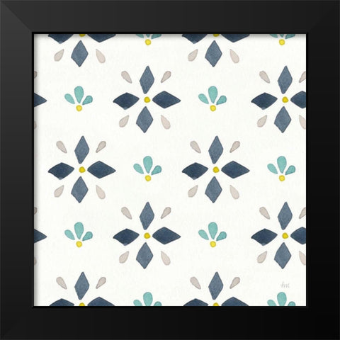 Garden Getaway Pattern VA Black Modern Wood Framed Art Print by Marshall, Laura