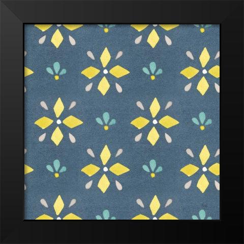 Garden Getaway Pattern VB Black Modern Wood Framed Art Print by Marshall, Laura