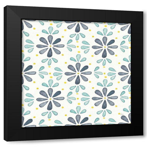Garden Getaway Pattern XIII Black Modern Wood Framed Art Print with Double Matting by Marshall, Laura