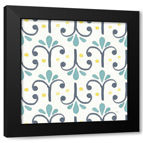 Garden Getaway Pattern XIV Black Modern Wood Framed Art Print with Double Matting by Marshall, Laura