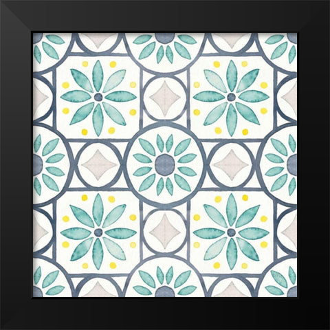 Garden Getaway Pattern XV Black Modern Wood Framed Art Print by Marshall, Laura