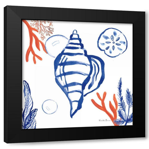 Coastal Jewels II Black Modern Wood Framed Art Print with Double Matting by Zaman, Farida