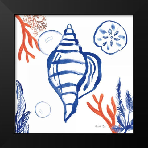 Coastal Jewels II Black Modern Wood Framed Art Print by Zaman, Farida