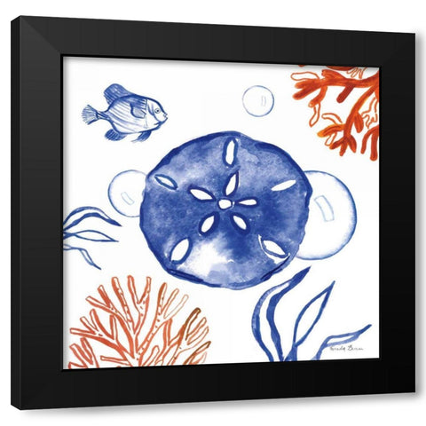 Coastal Jewels IV Black Modern Wood Framed Art Print by Zaman, Farida