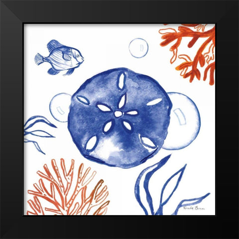 Coastal Jewels IV Black Modern Wood Framed Art Print by Zaman, Farida