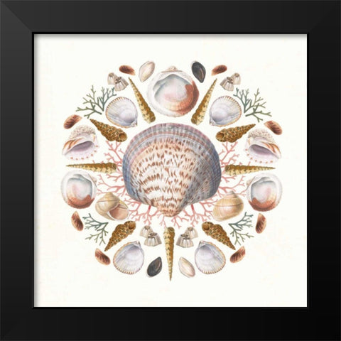 Ocean Mandala I Black Modern Wood Framed Art Print by Wild Apple Portfolio