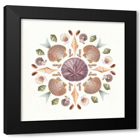 Ocean Mandala II Black Modern Wood Framed Art Print by Wild Apple Portfolio