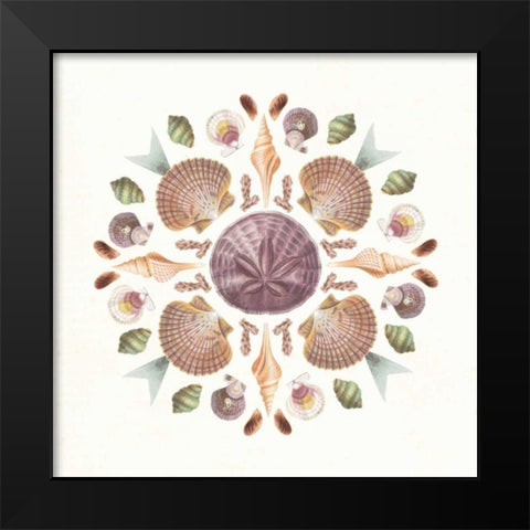 Ocean Mandala II Black Modern Wood Framed Art Print by Wild Apple Portfolio