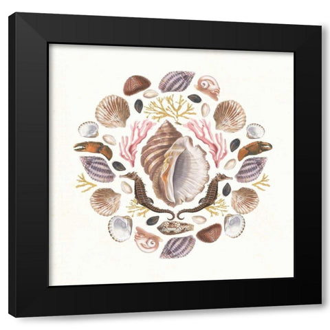 Ocean Mandala III Black Modern Wood Framed Art Print by Wild Apple Portfolio