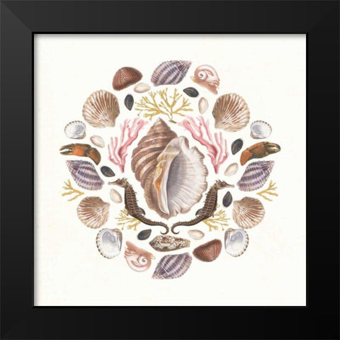 Ocean Mandala III Black Modern Wood Framed Art Print by Wild Apple Portfolio
