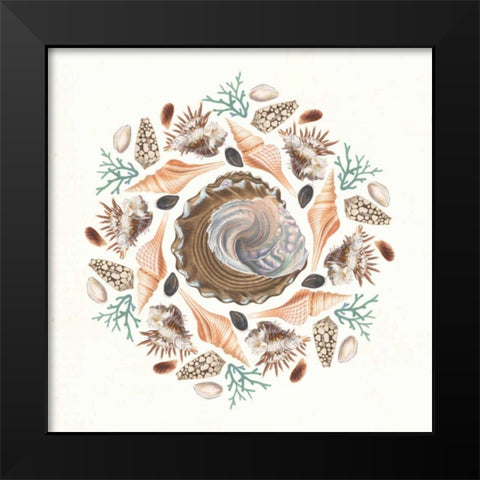Ocean Mandala IV Black Modern Wood Framed Art Print by Wild Apple Portfolio