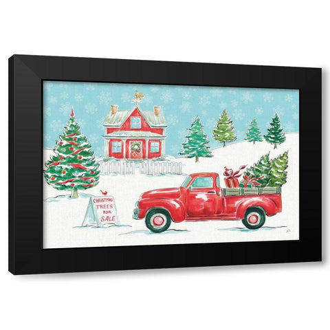 Christmas in the Country II Black Modern Wood Framed Art Print with Double Matting by Brissonnet, Daphne