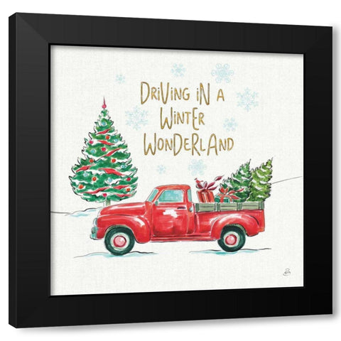 Christmas in the Country IV Black Modern Wood Framed Art Print with Double Matting by Brissonnet, Daphne