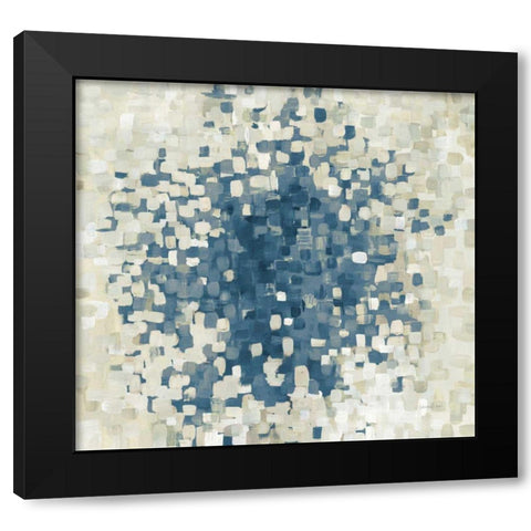 Summer Blocks Blue Black Modern Wood Framed Art Print with Double Matting by Nai, Danhui